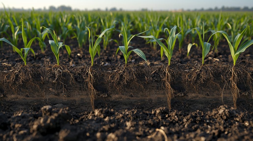 Corn plants with strong roots